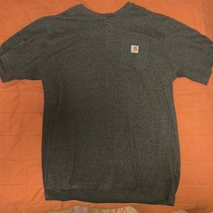 Carhartt Men’s Half Button Up Shirt. XL Loose Fit. Dark Grey.